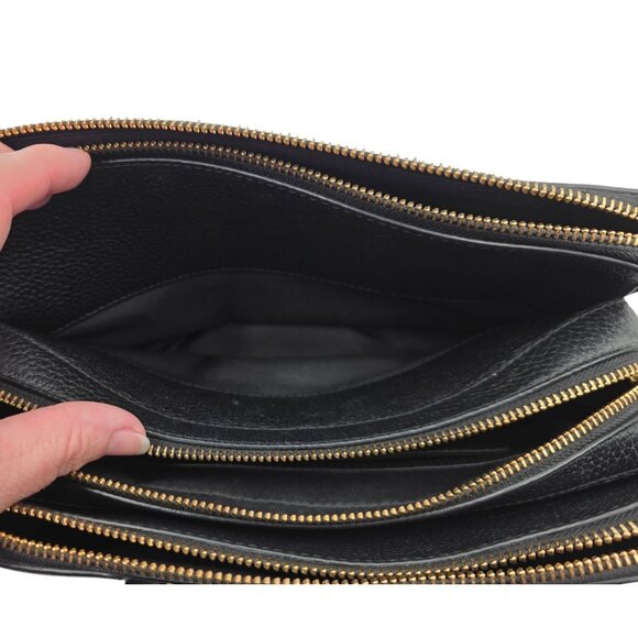 Tory Burch Georgia Pebbled Leather Double Zip Satchel / Handbag - Picture 9 of 14